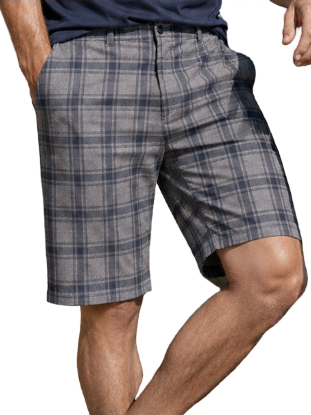 Volcom Gray Plaid Shorts Mens 40 Flat Front Casual Skate Chino EUC
